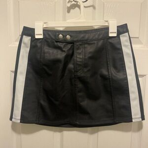 Wild Fable Black and White Leather Mini Skirt